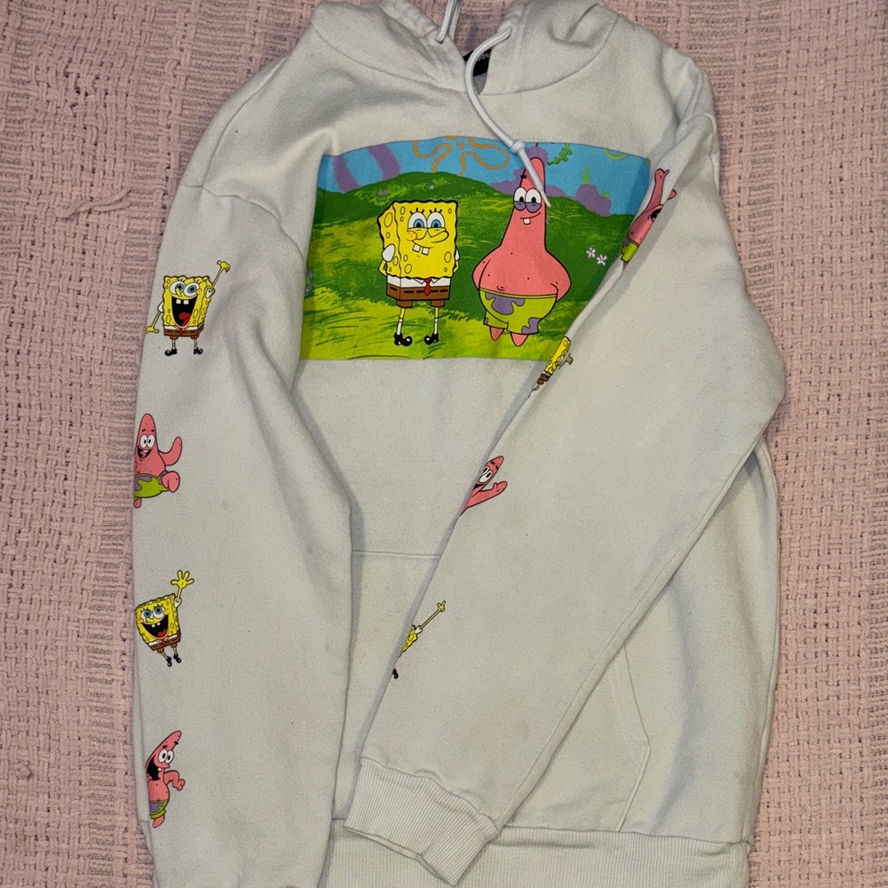 Nickelodeon Cream Sweater with SpongeBob and Patrick